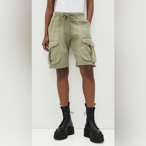Ralph Lauren Double RL Pants - R13 Multipocket Relaxed Sweatshorts Faded Olive Green - Size S/ Waist 29”